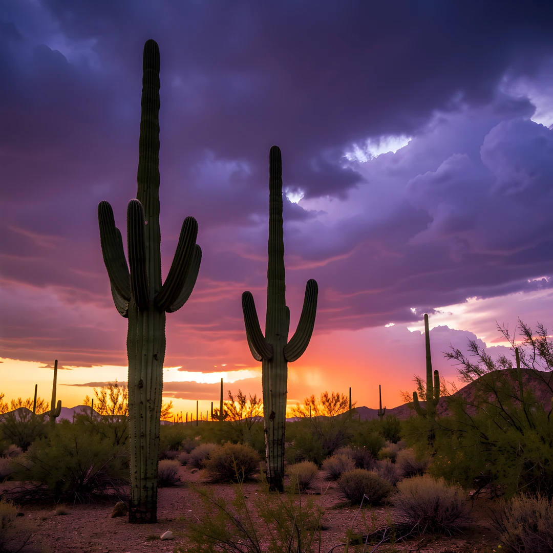 Saguaro Sunset Storm