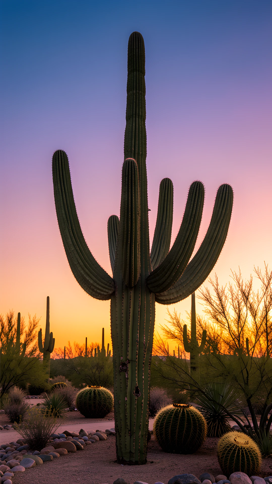 Twilight Saguaro Sunset