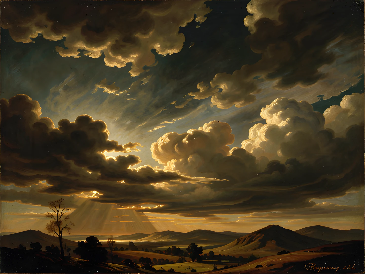 Rocky Sunset Sky
