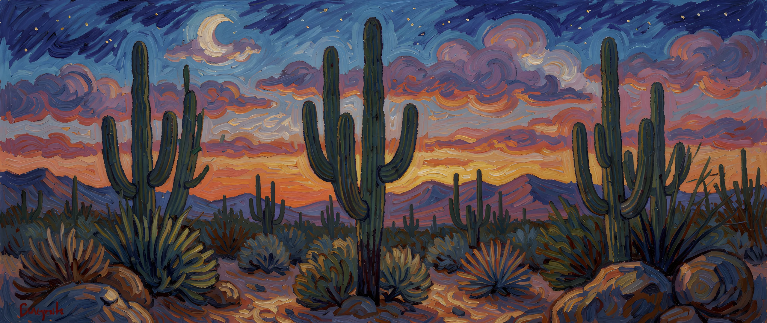 Twilight Saguaro Glow