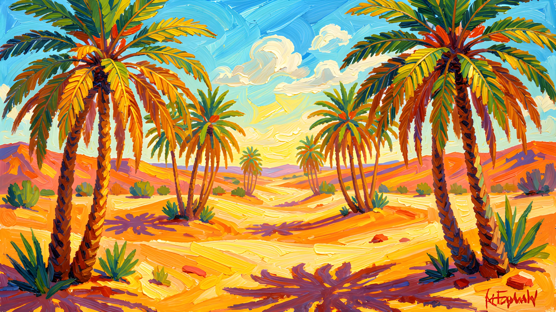 Desert Oasis Scene