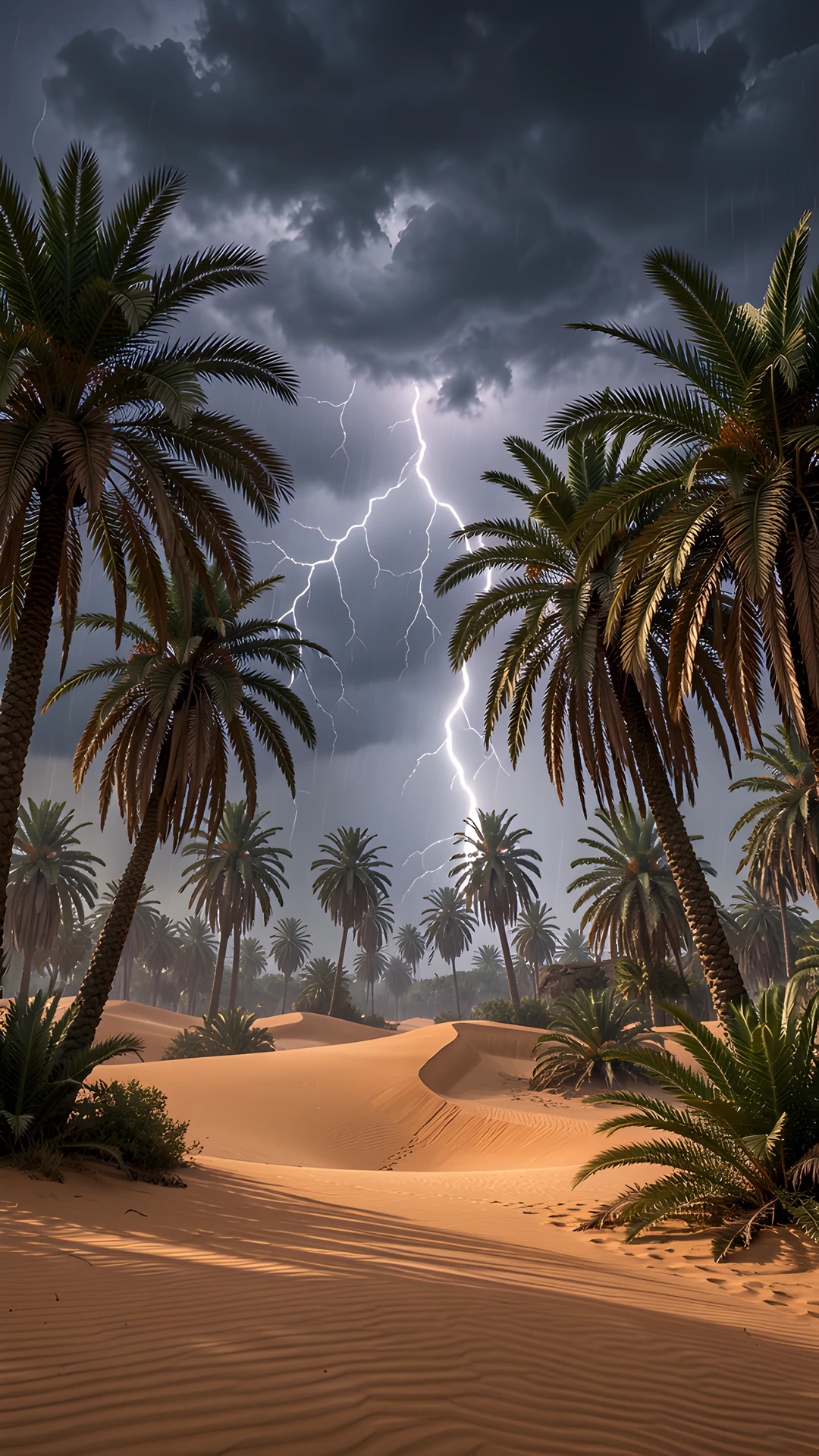 Stormy Desert Oasis