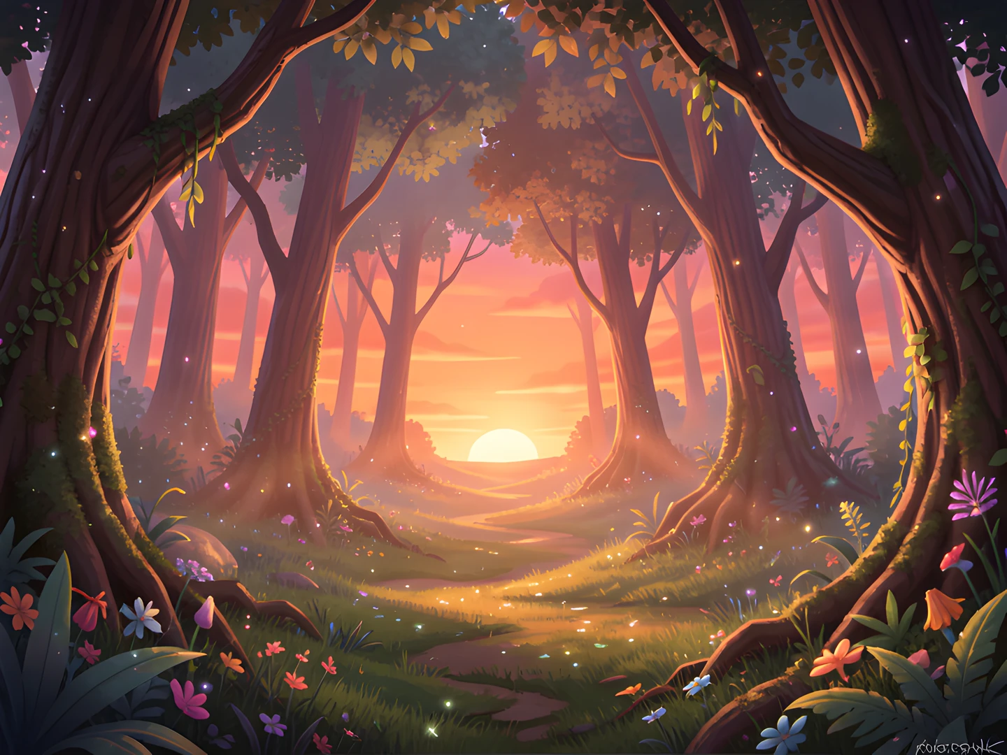 Moonlit Enchanted Woods