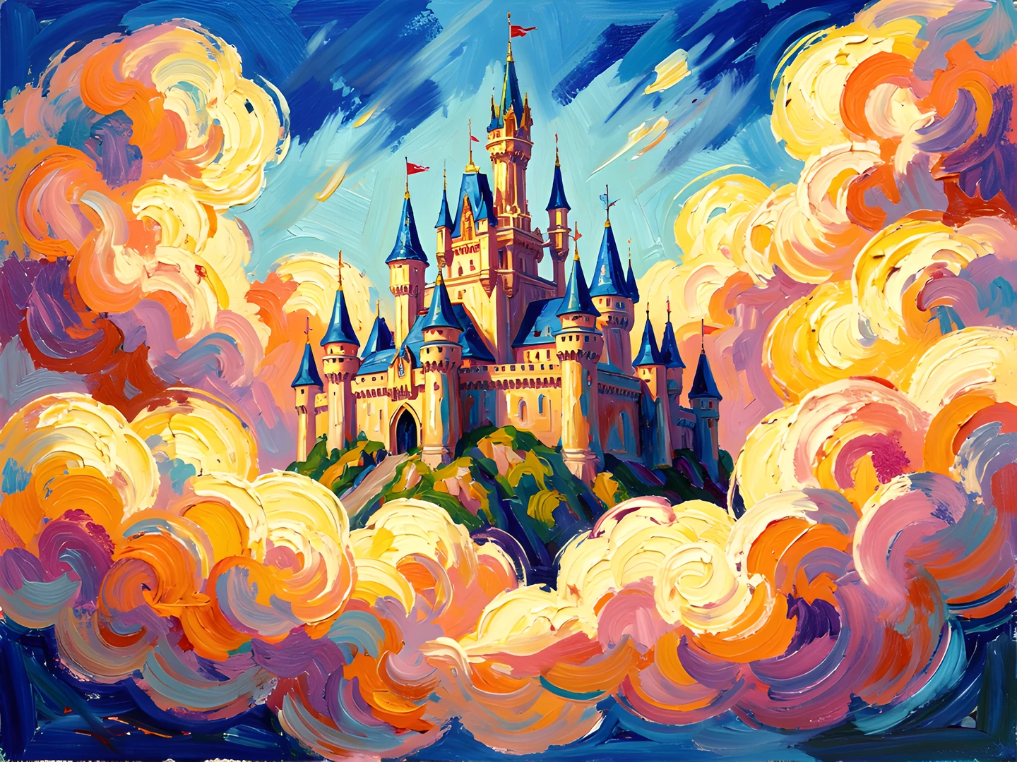 Impressionist Castle Clouds