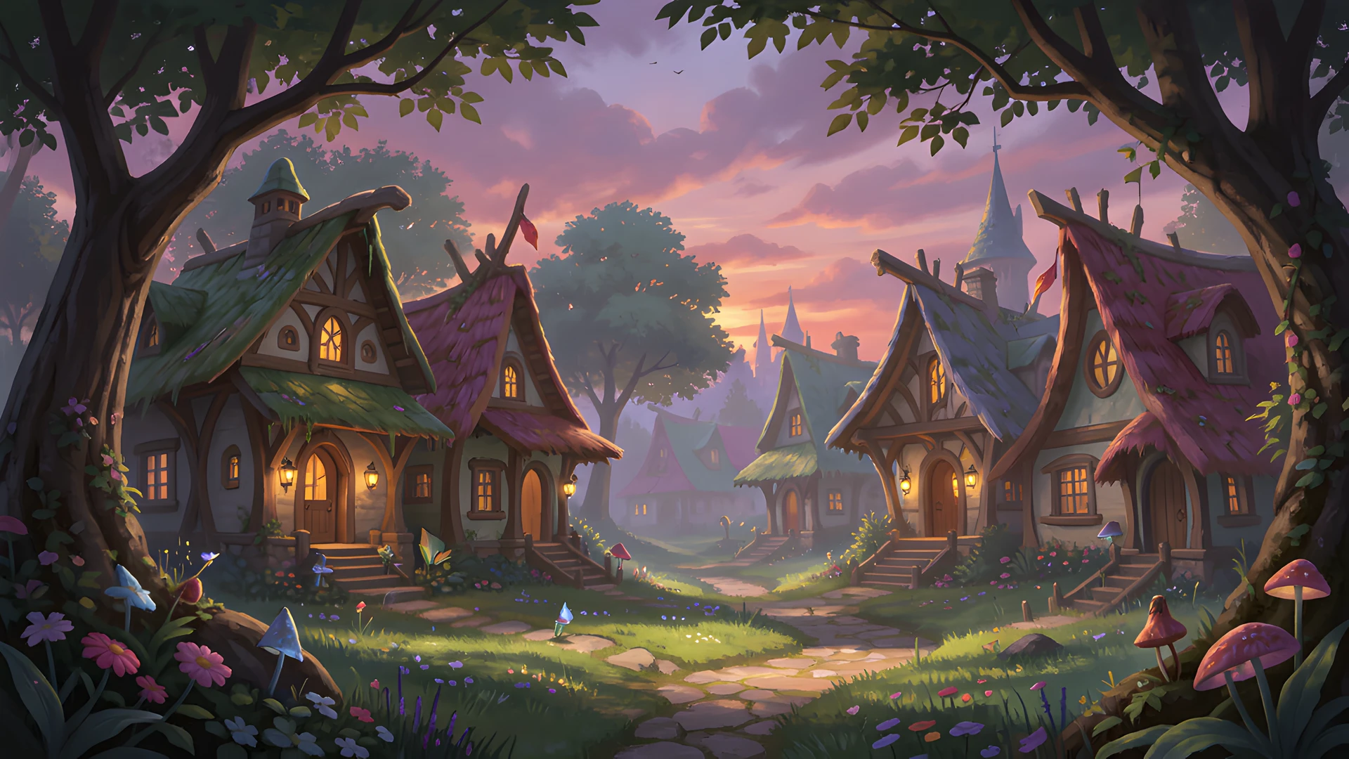 Whimsical Village Scene