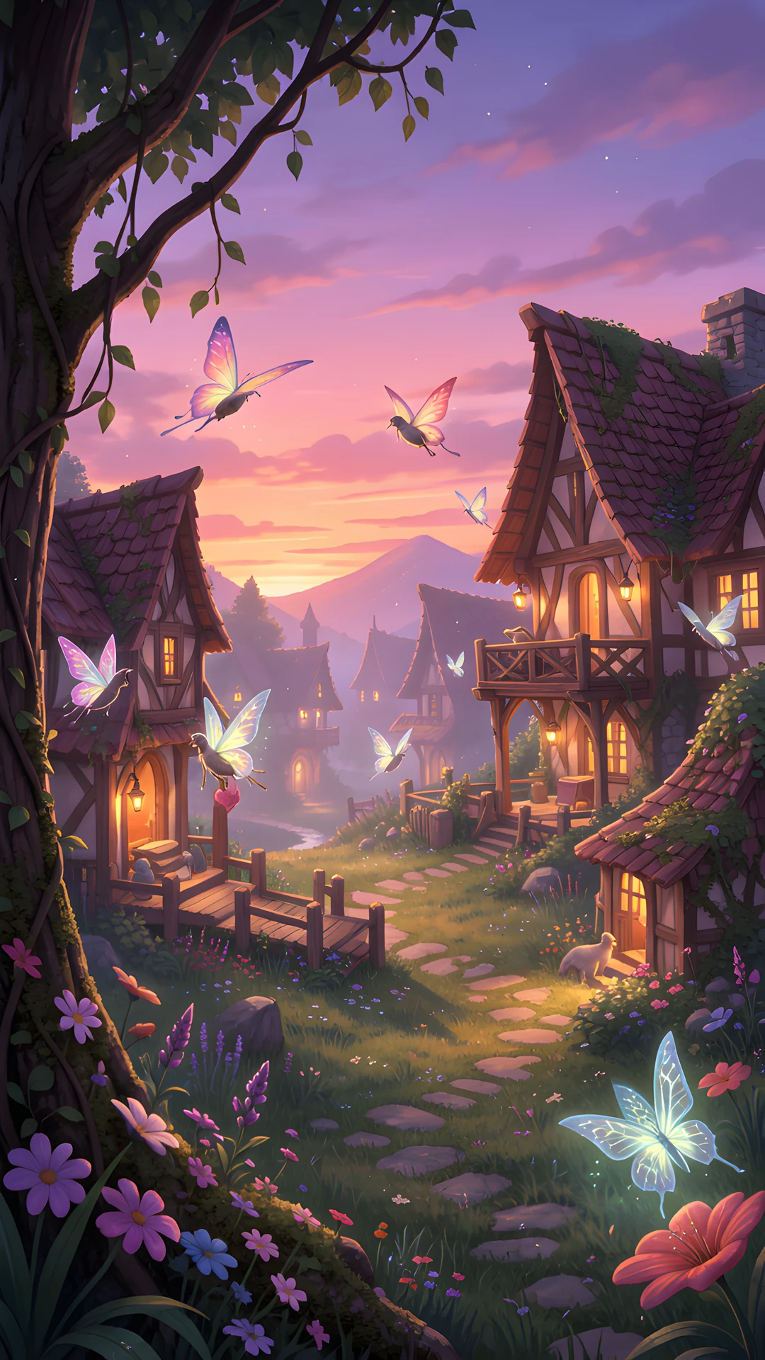 Whimsical Village Scene