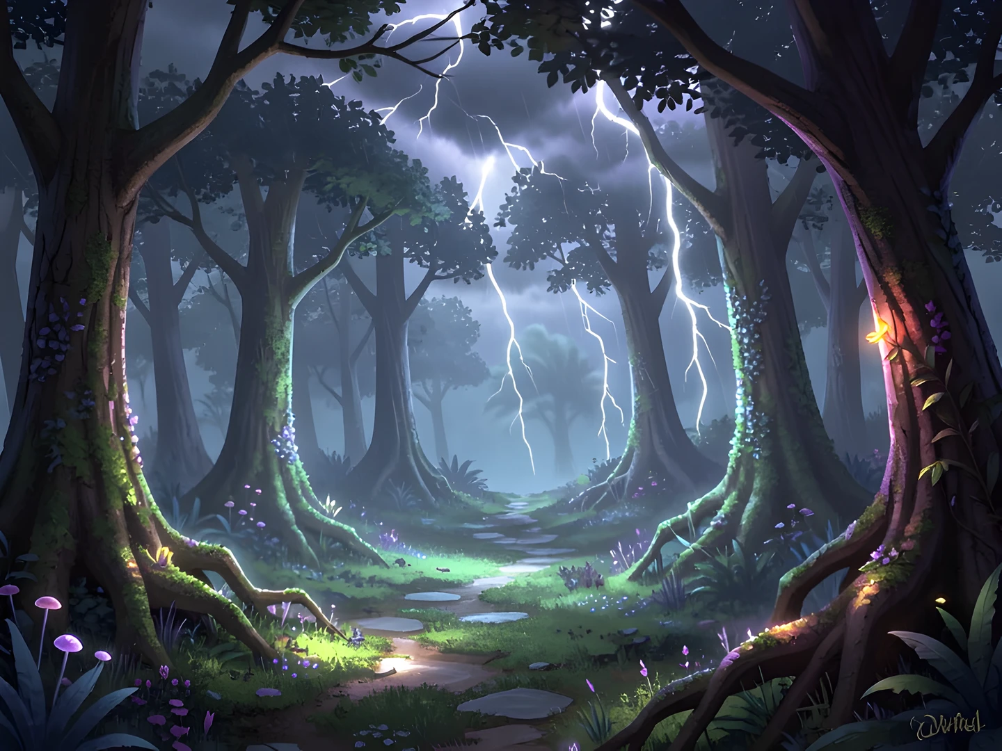 Glowing Storm Night