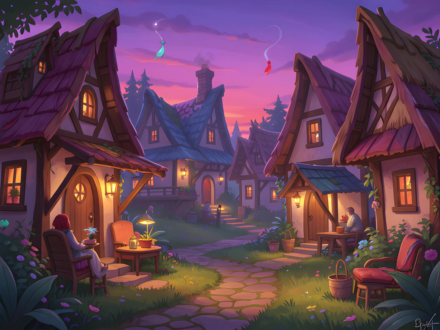 Fairy Village Scene