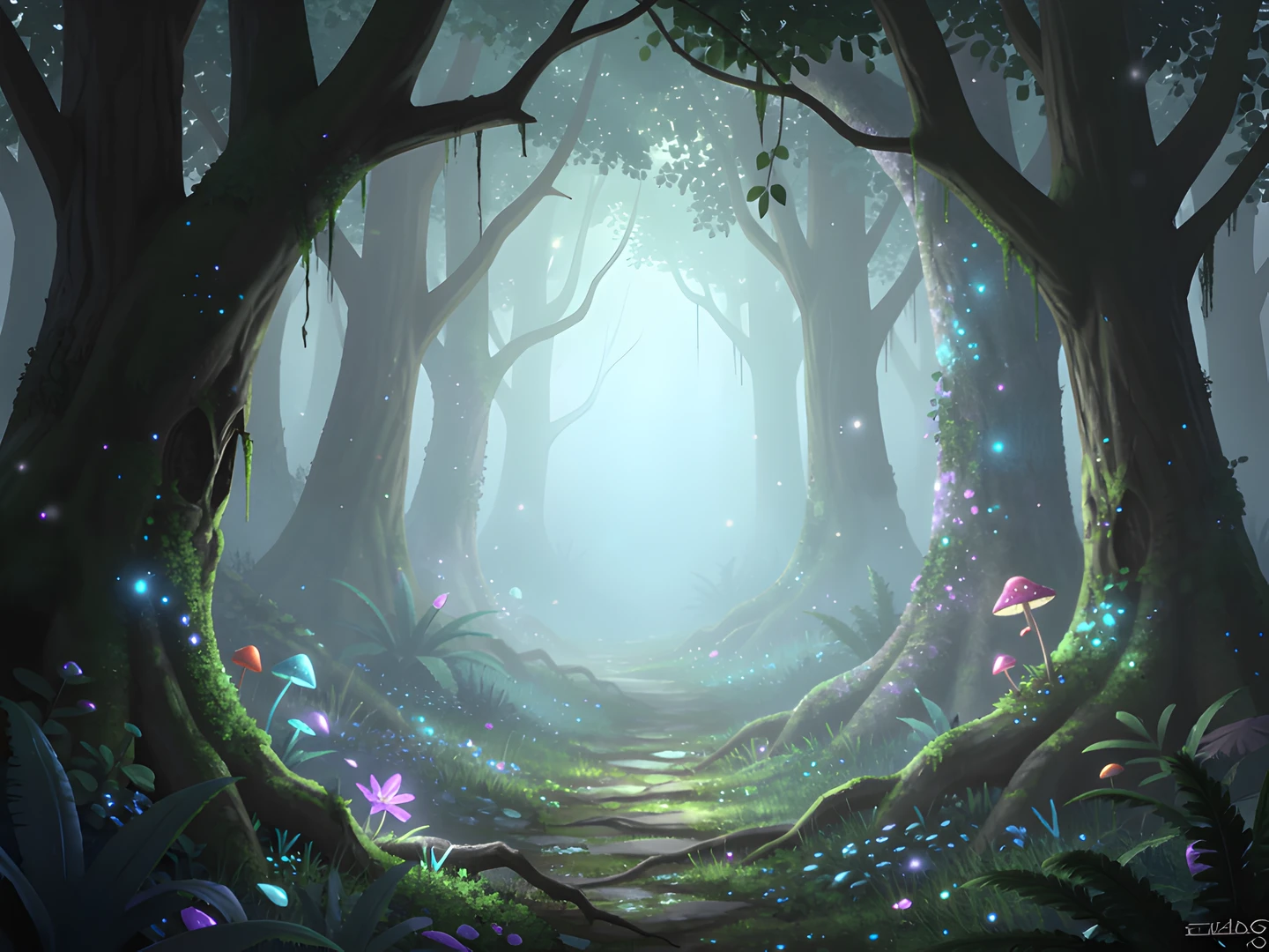 Moonlit Enchanted Glade