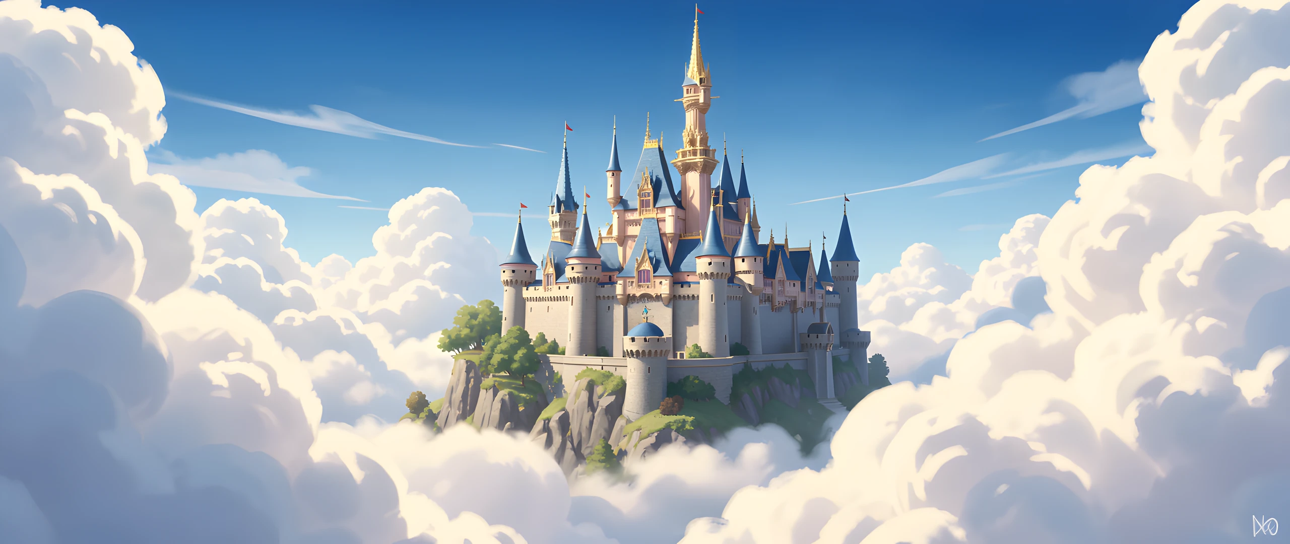 Cloudy Castle Skies