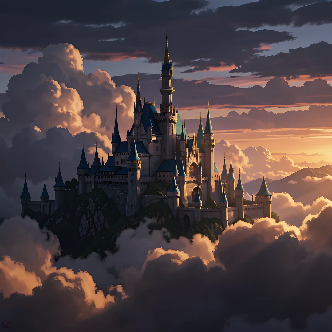 Fantasy Sunset Castle