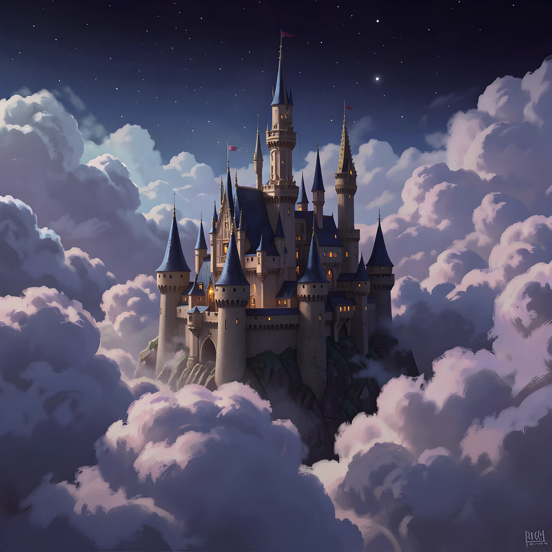 Moonlit Castle Sky