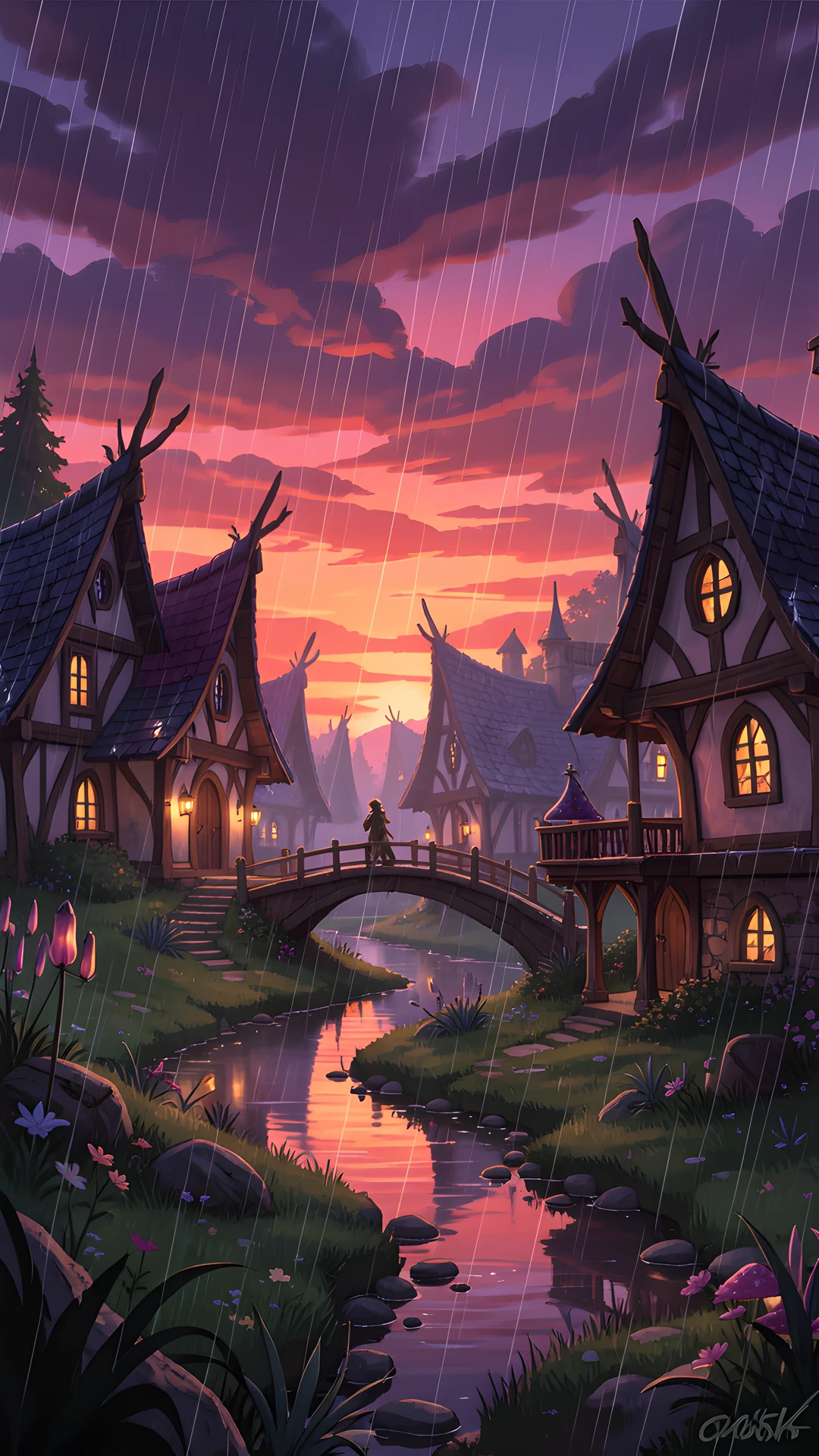 Whimsical Village Scene