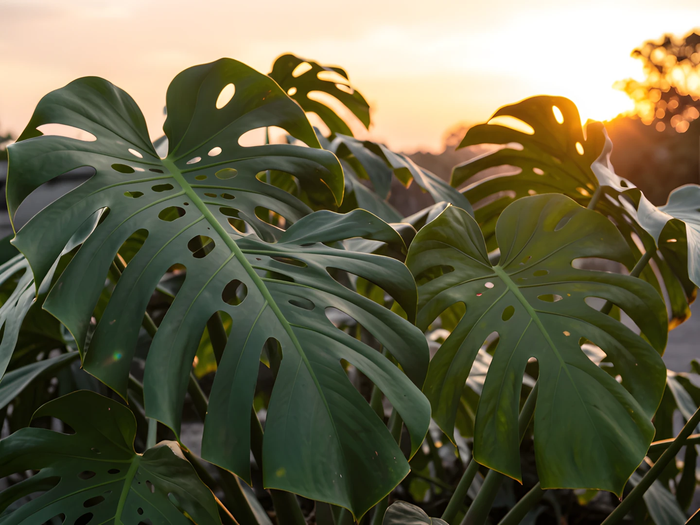 Tropical Leaf Sunrise