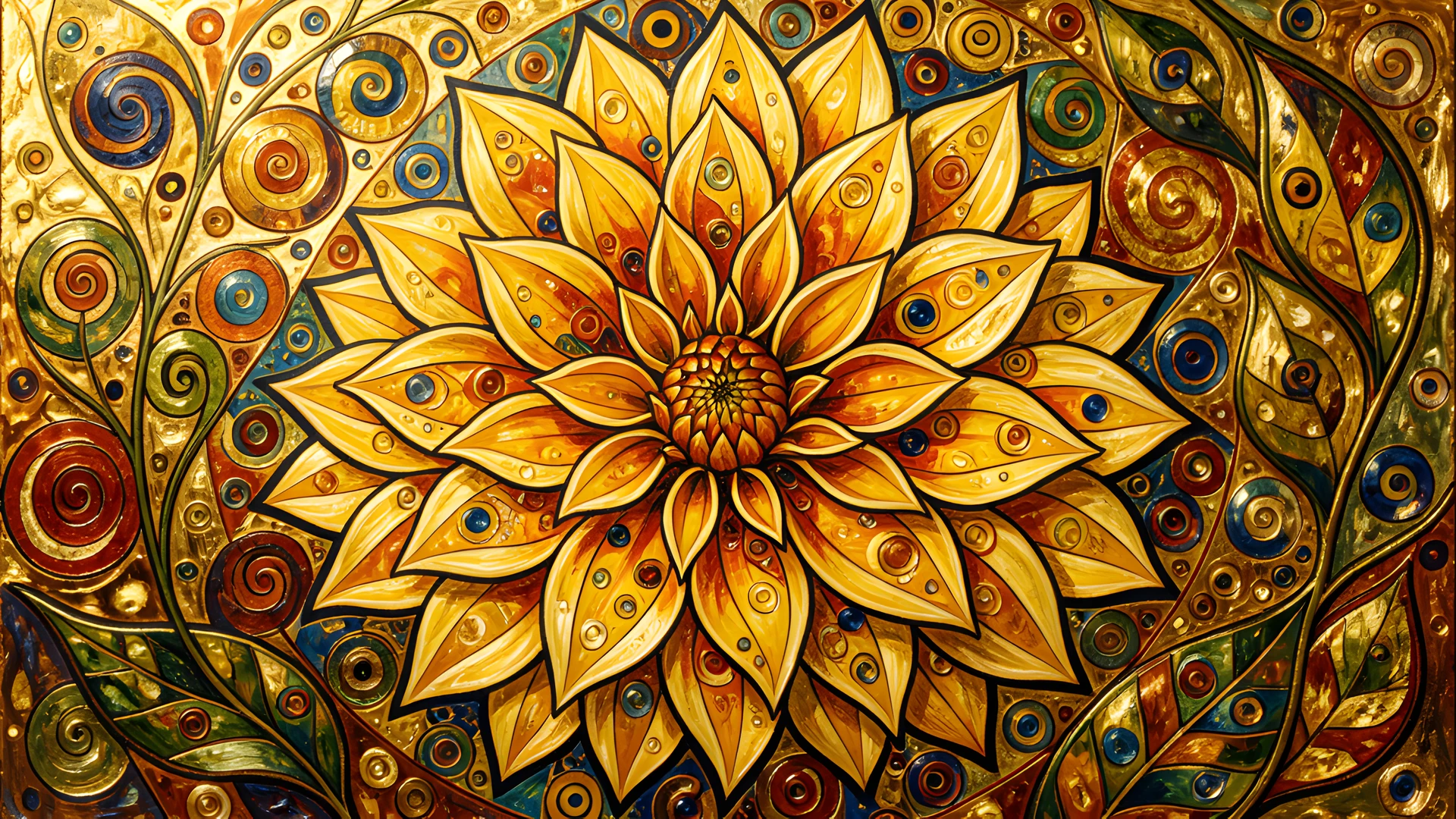 Golden Dahlia Bloom