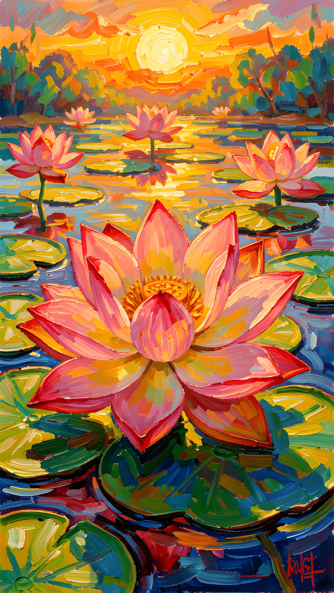Lotus Water Scene