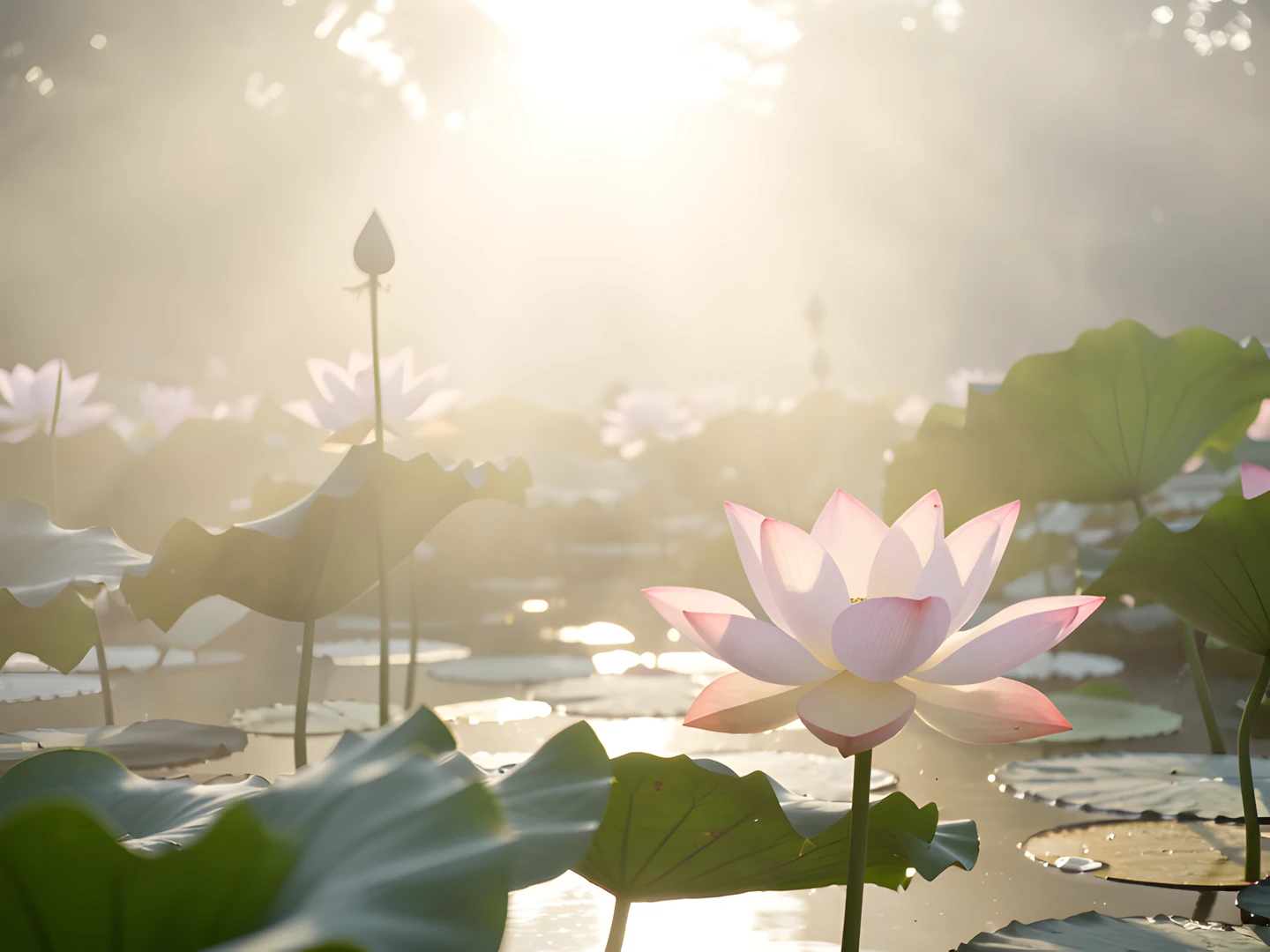 Lotus Water Scene
