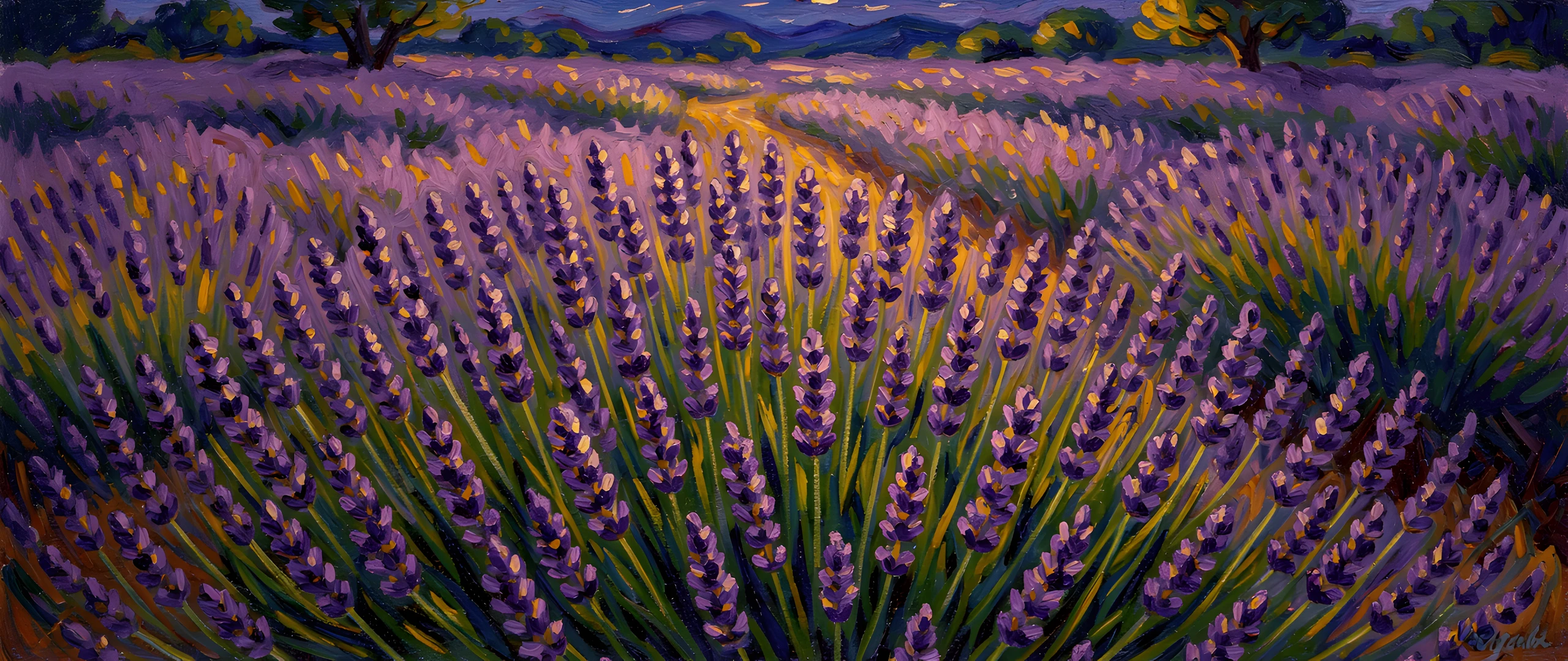 Impressionist Lavender Field
