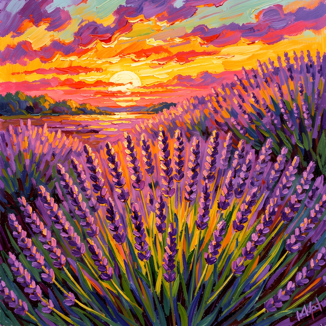 Impressionist Lavender Field