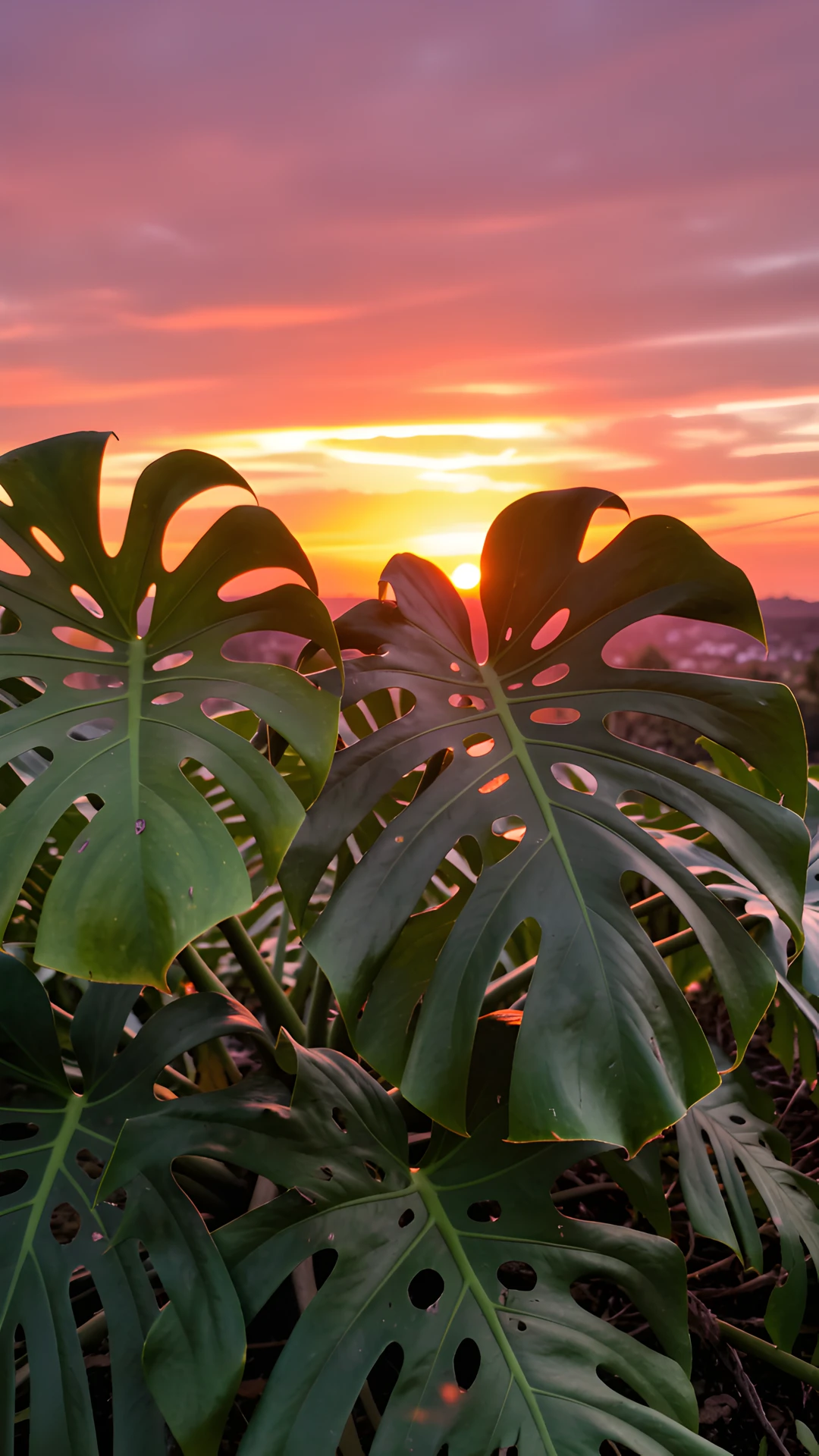 Tropical Leaf Sunset