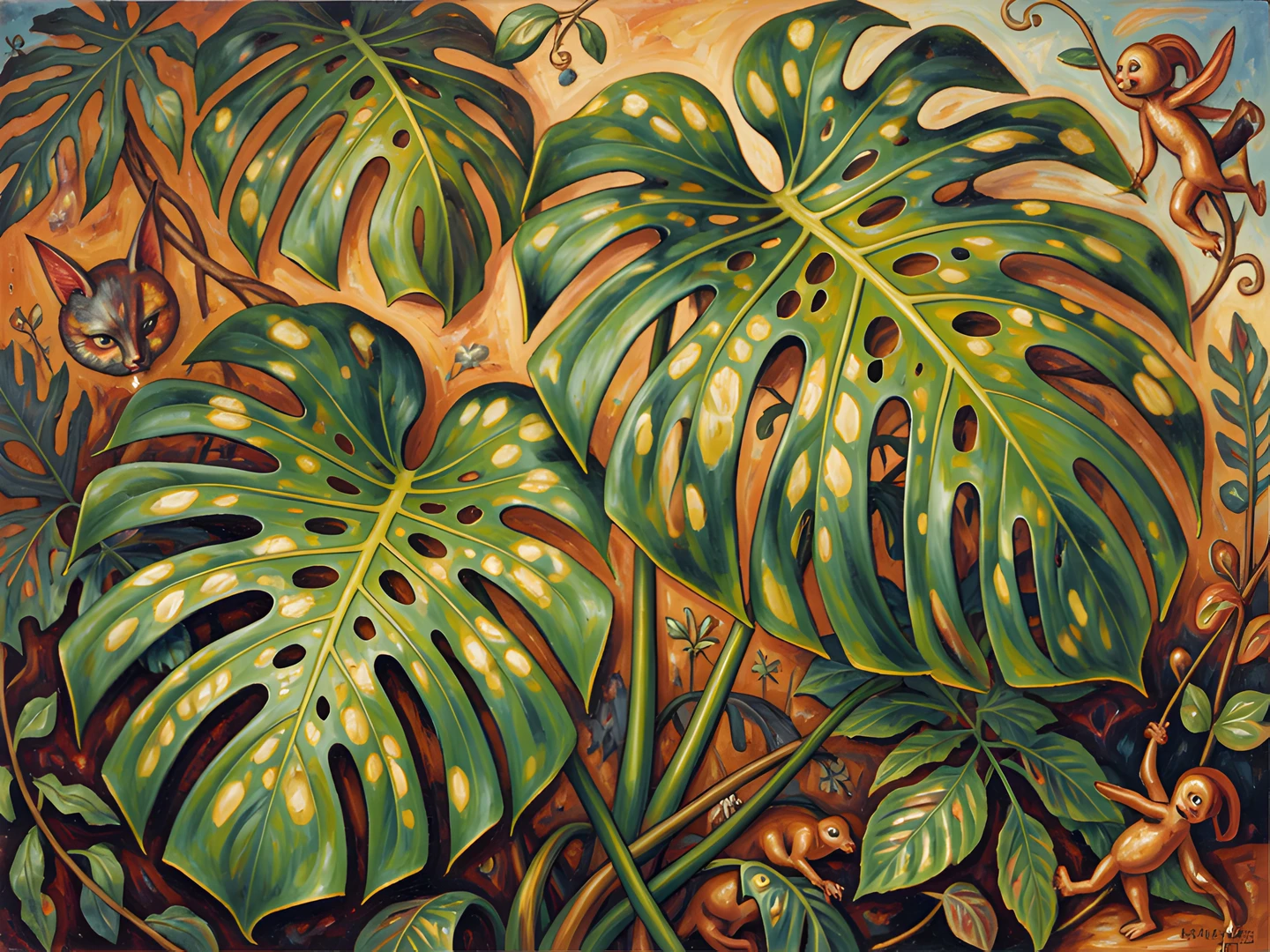 Dappled Tropical Leaves