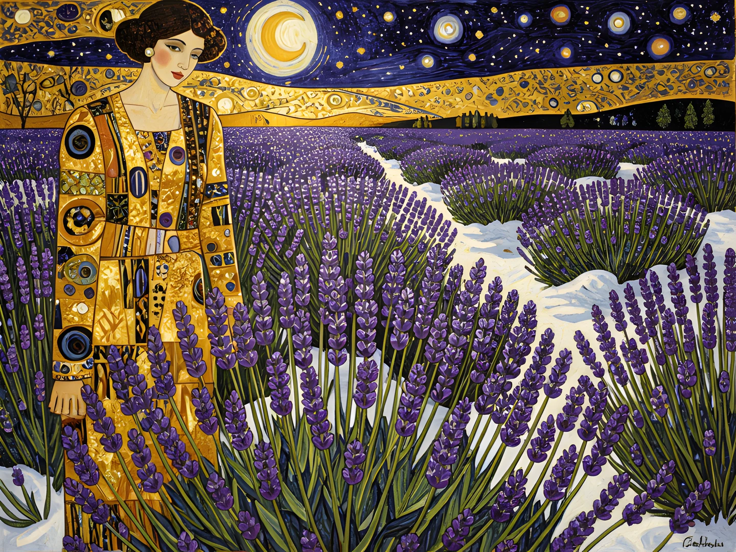 Golden Lavender Field
