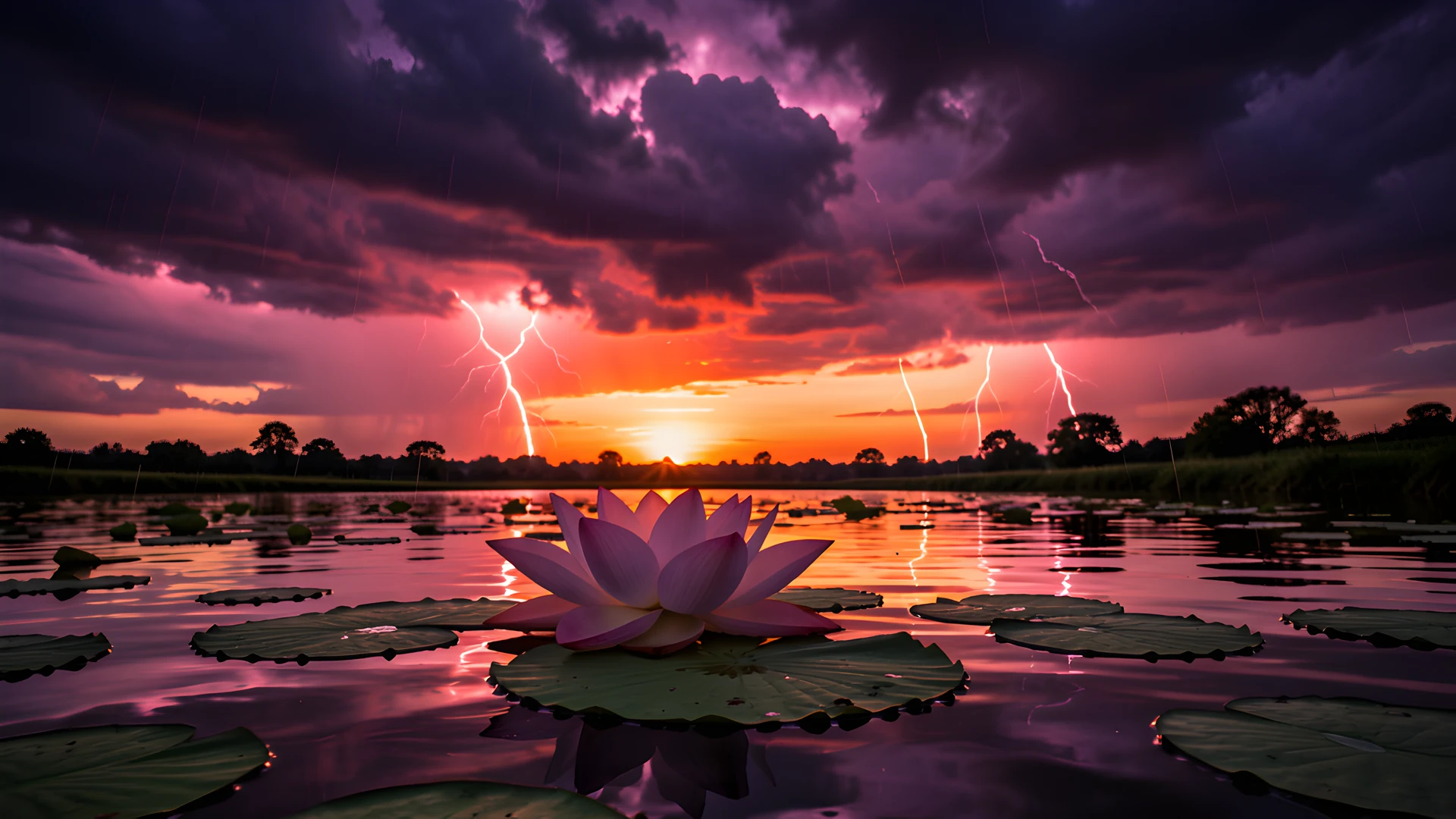 Lotus Storm Sunset