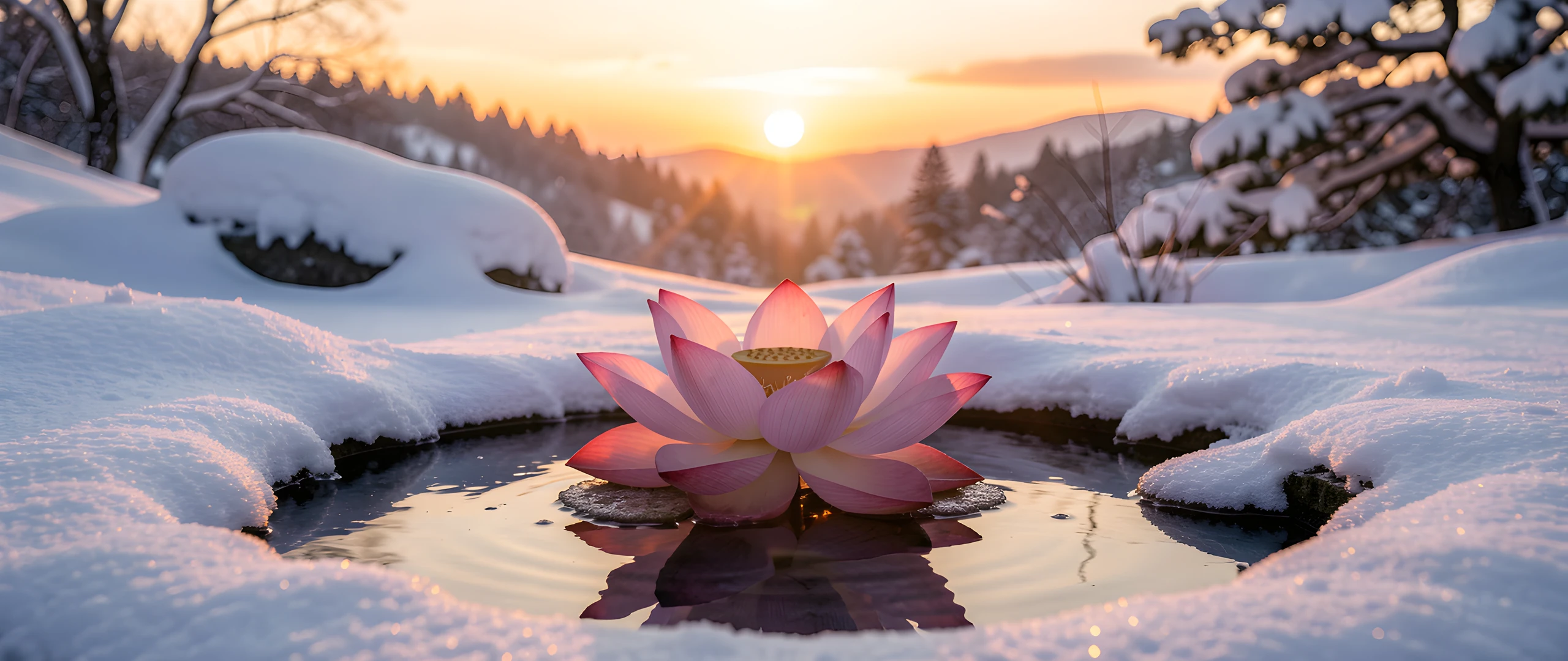 Snowy Lotus Bloom