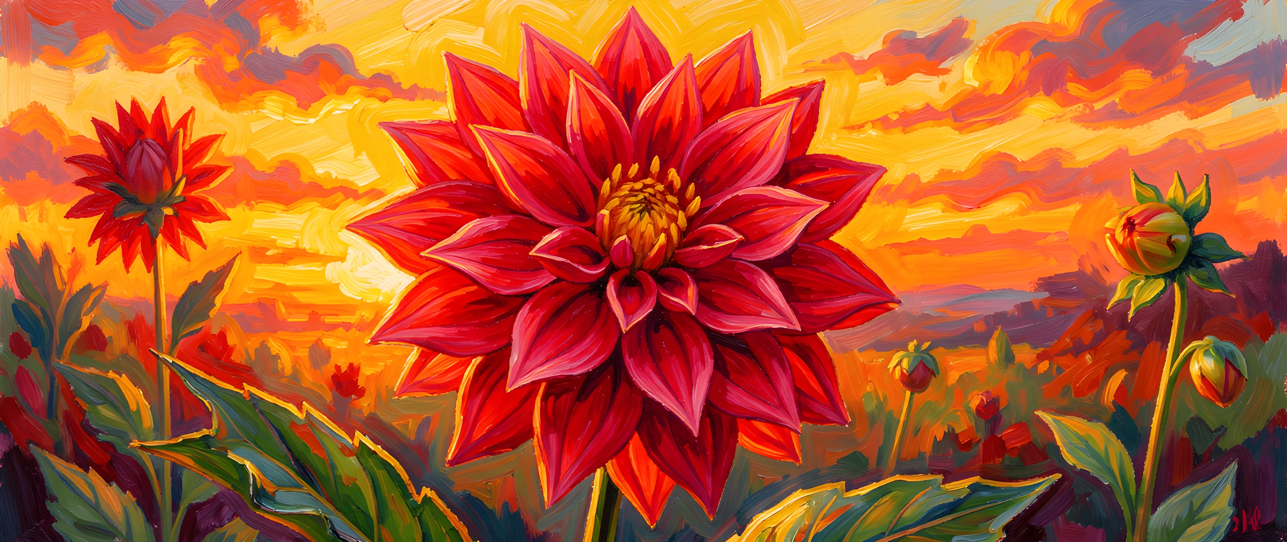Impressionist Dahlia Bloom