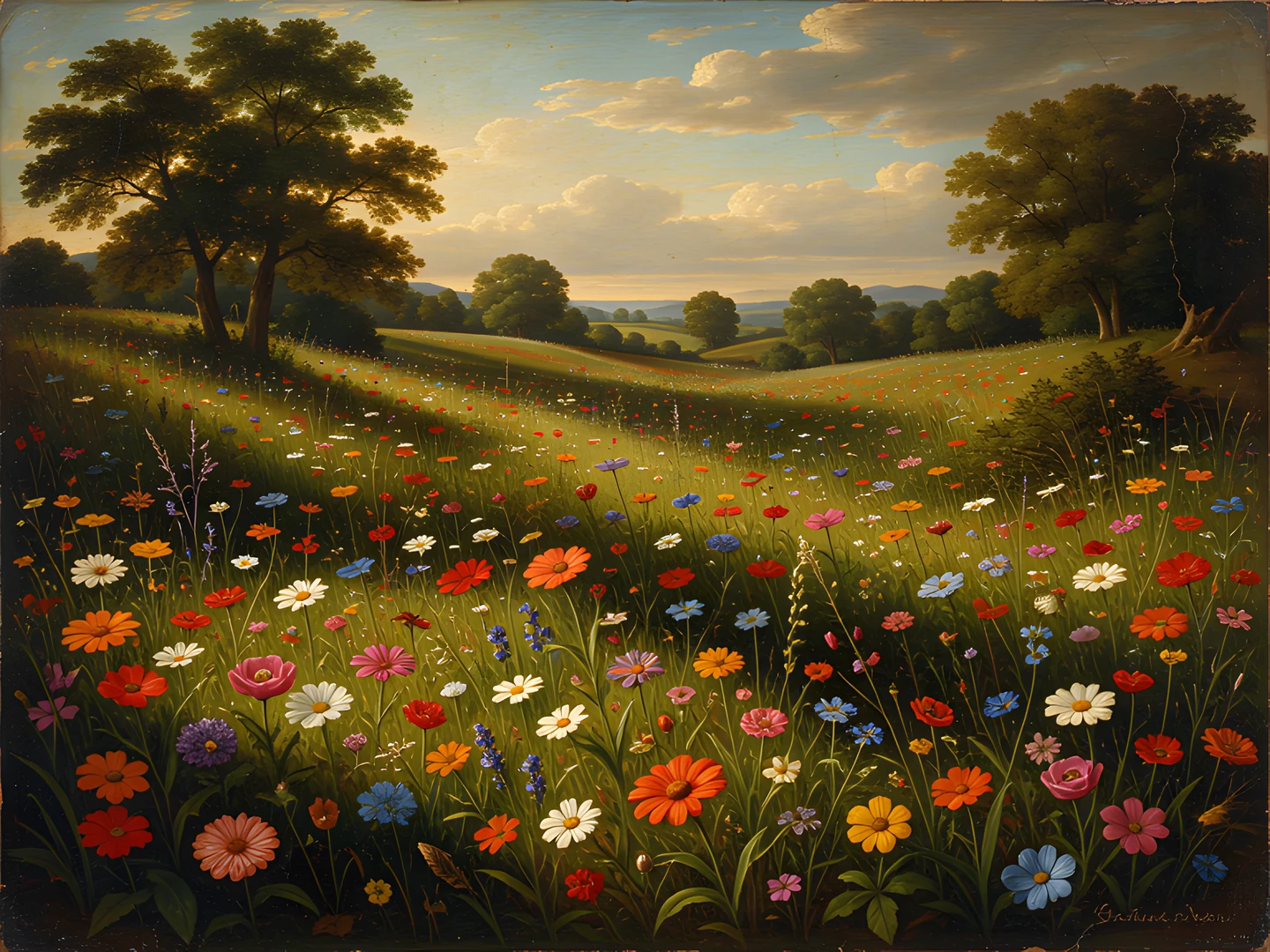 Tuscan Wildflower Scene