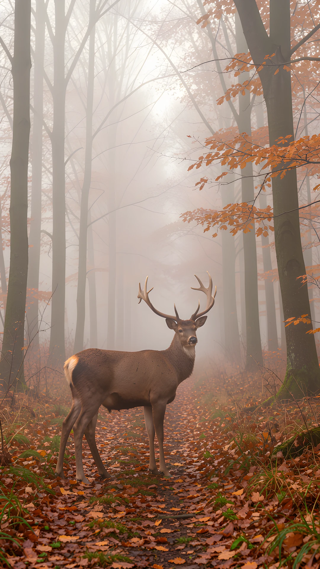 Misty Woodland Scene