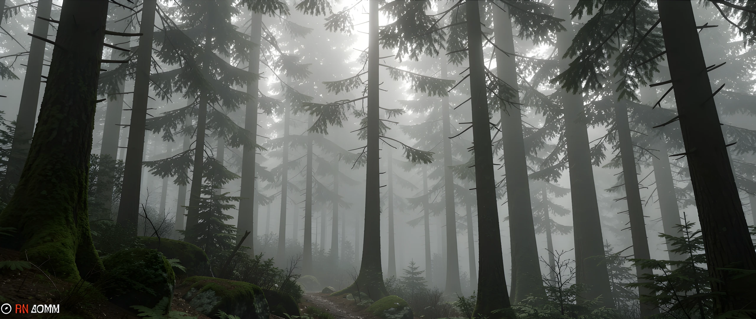 Foggy Forest Scene