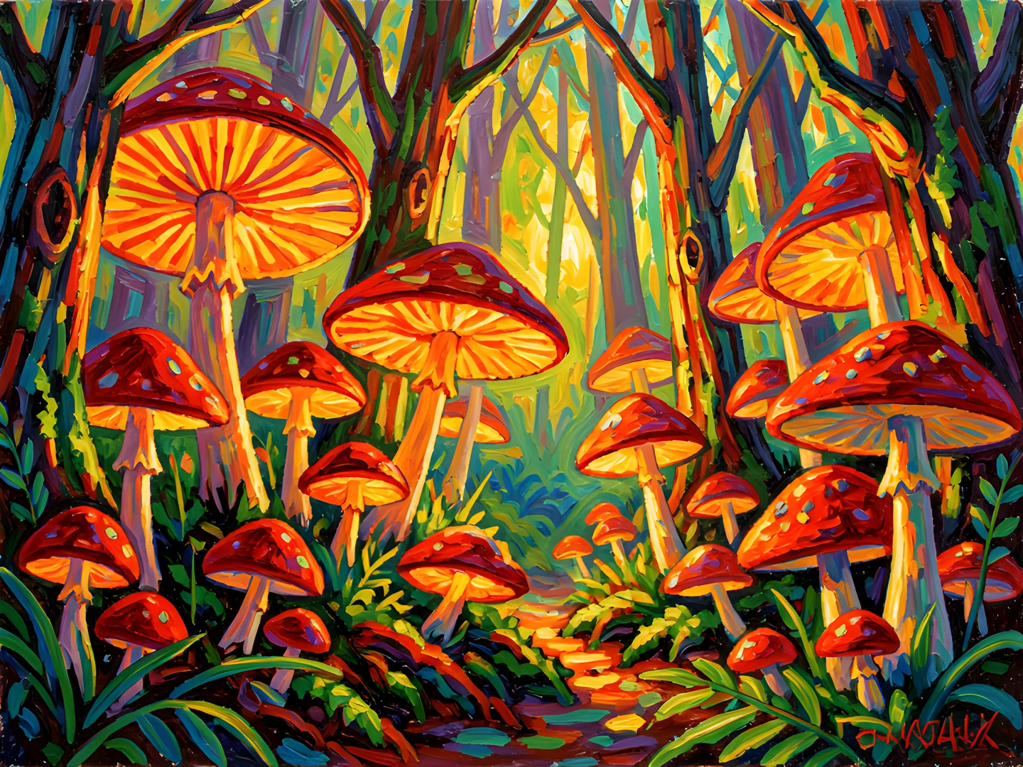 Impressionist Forest Glow