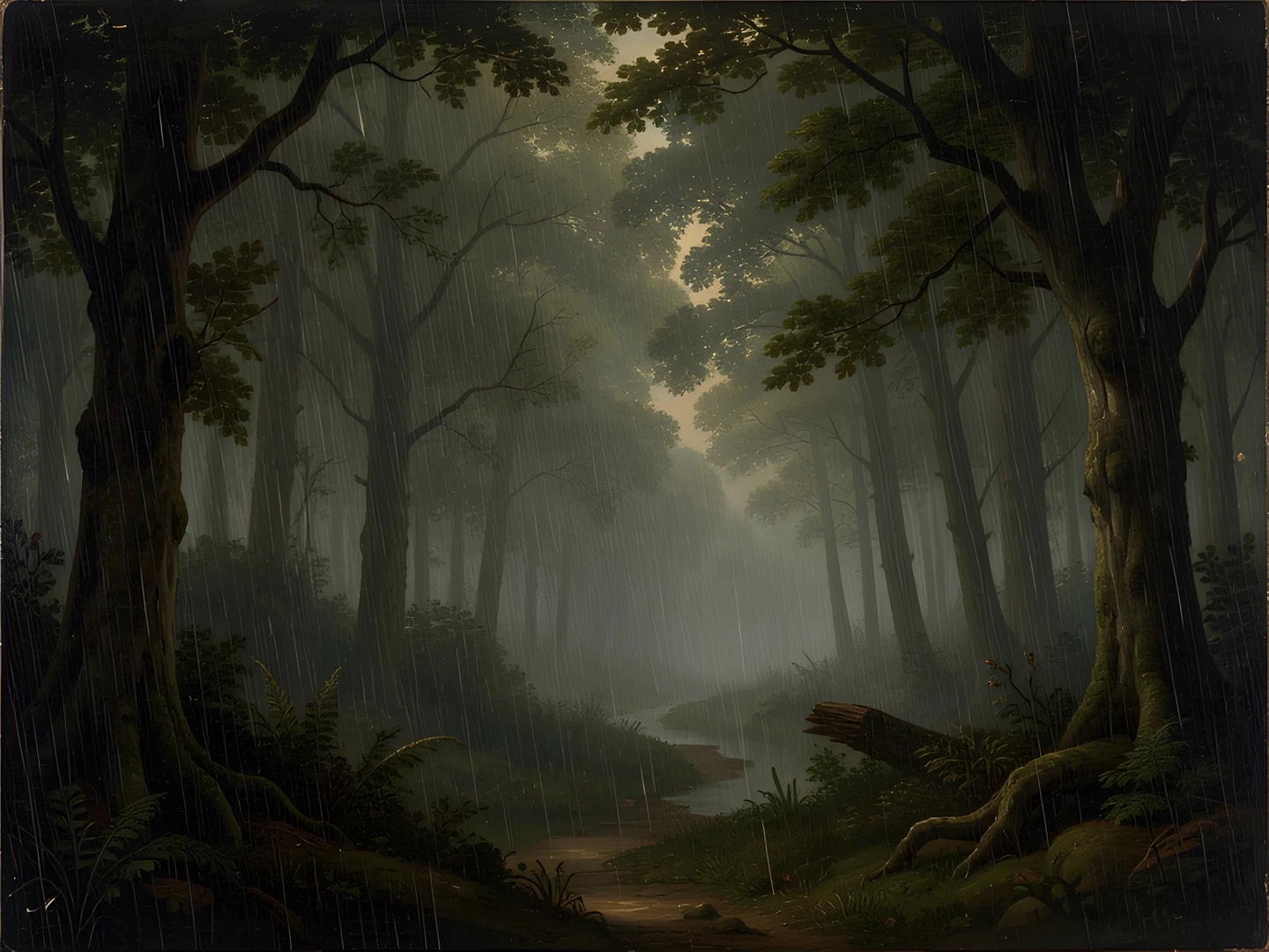 Moonlit Dark Forest