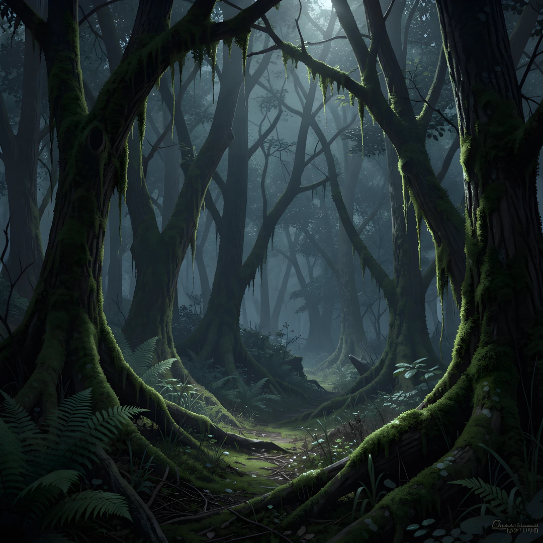 Moonlit Forest Moss