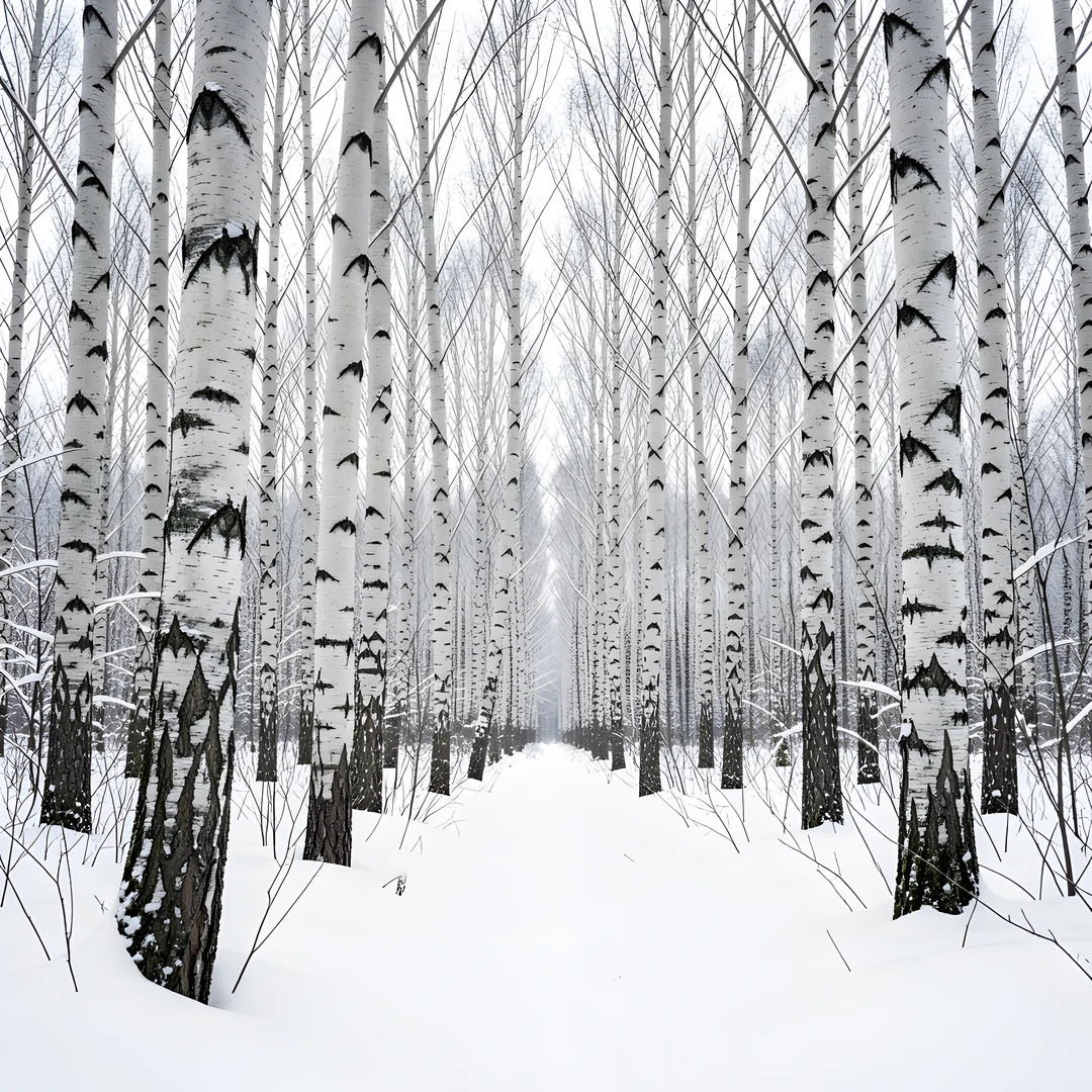 Frozen Birch Scene