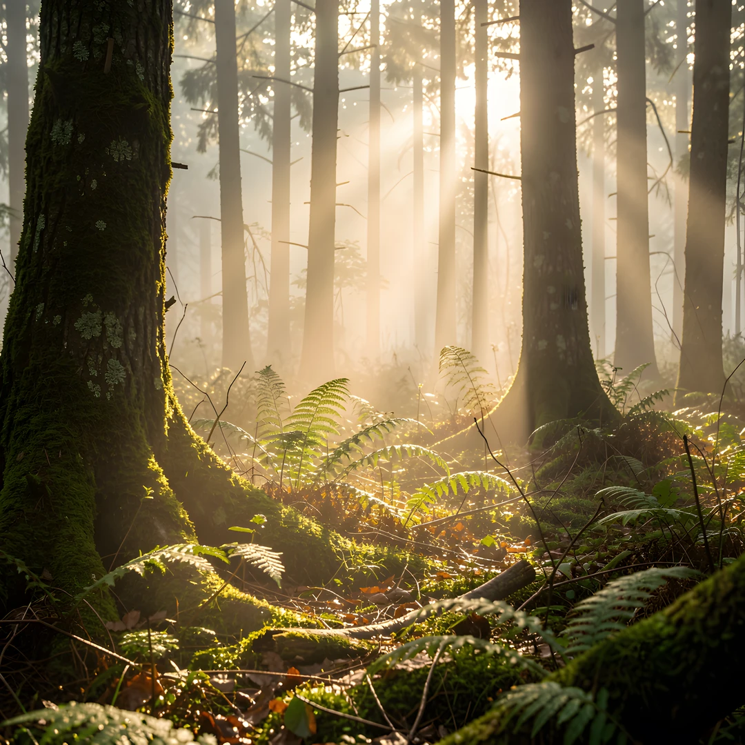 Morning Misty Forest