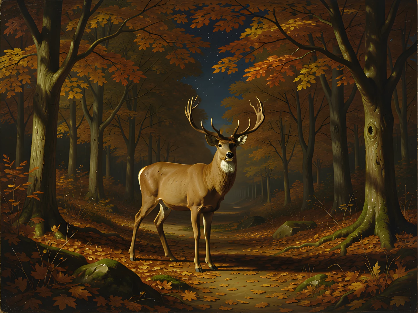 Moonlit Forest Scene