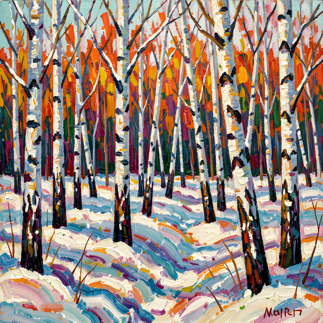 Winter Birch Scene
