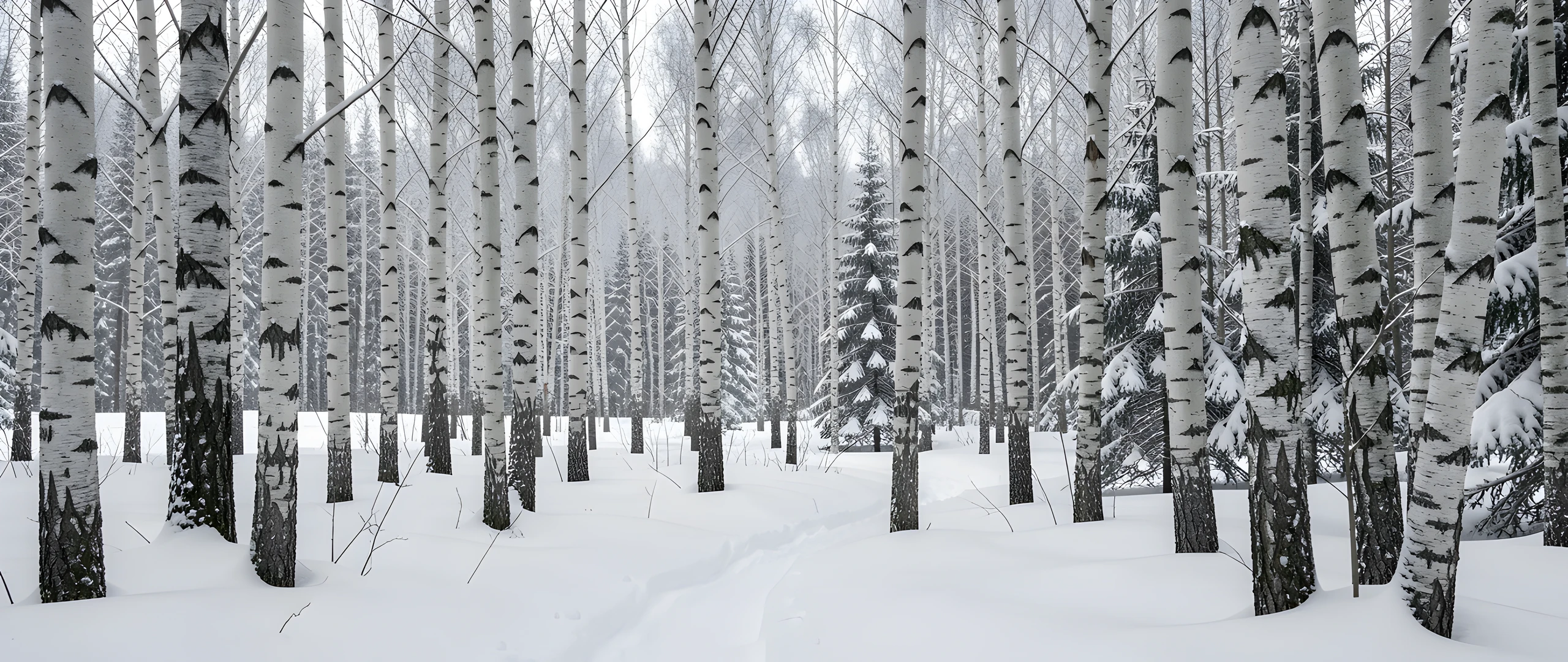 Snowy Birch Scene
