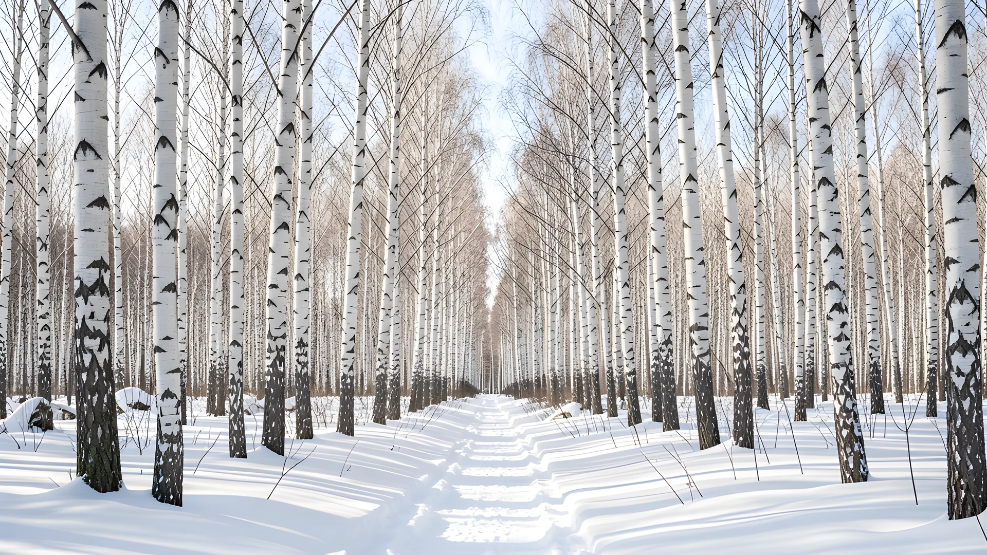 Frozen Birch Scene
