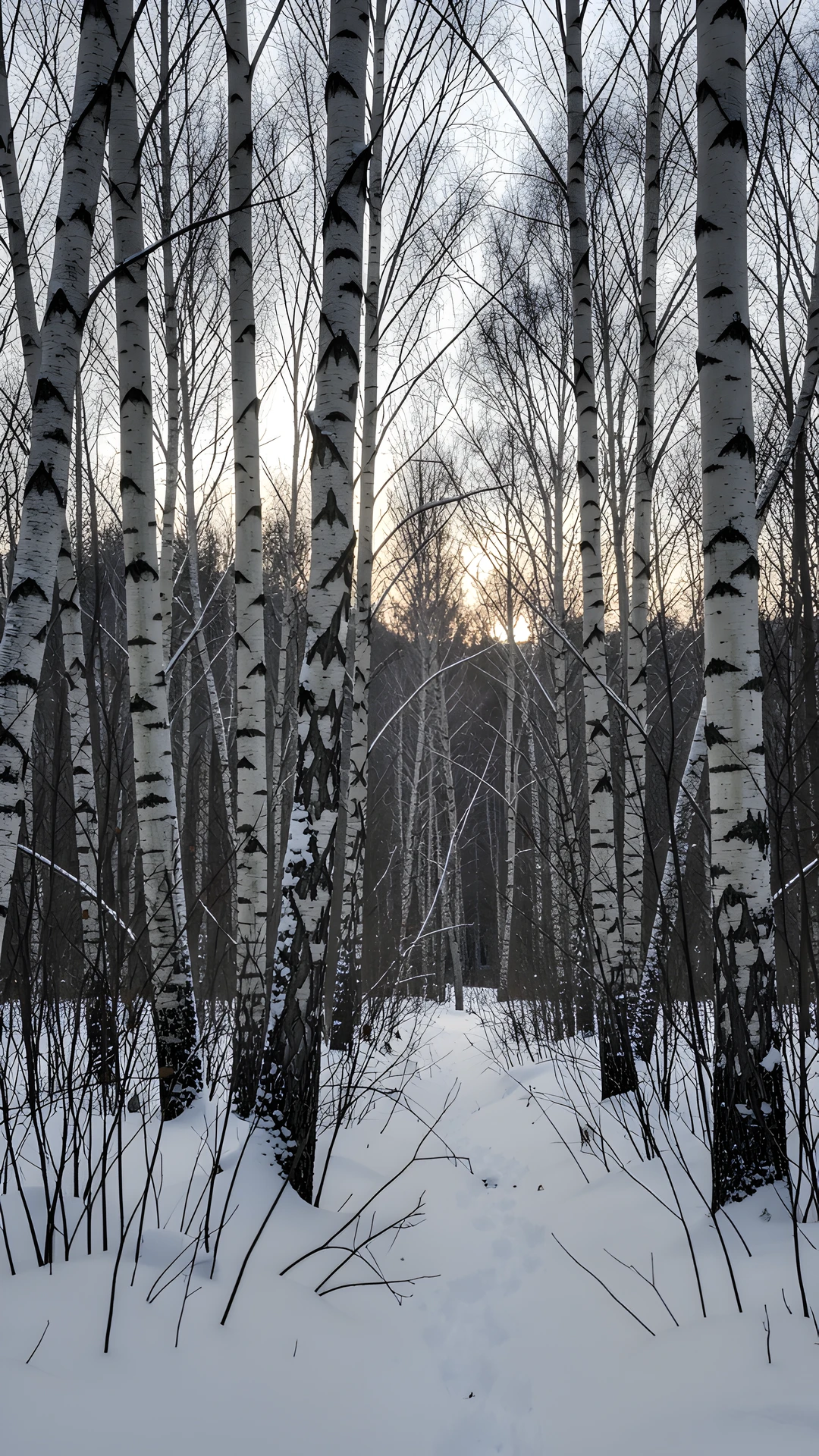 Frozen Birch Landscape
