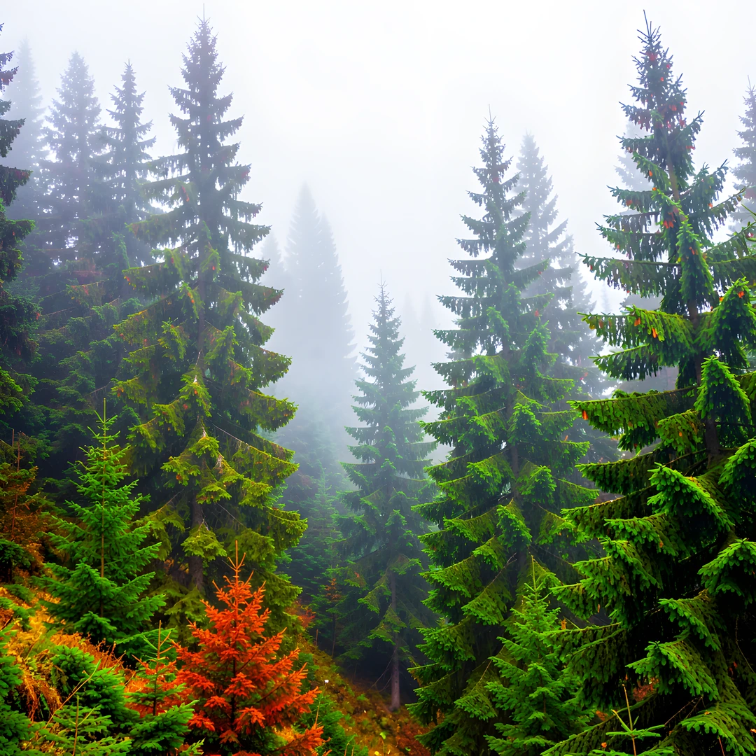 Misty Pine Forest