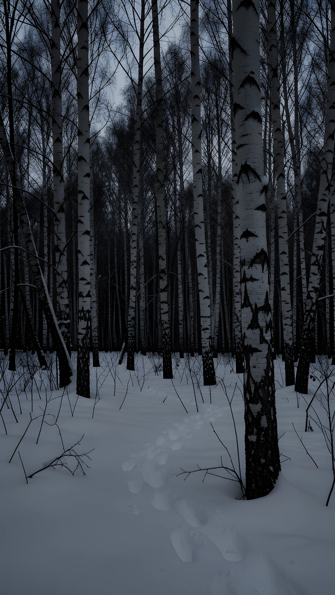 Frozen Birch Woods