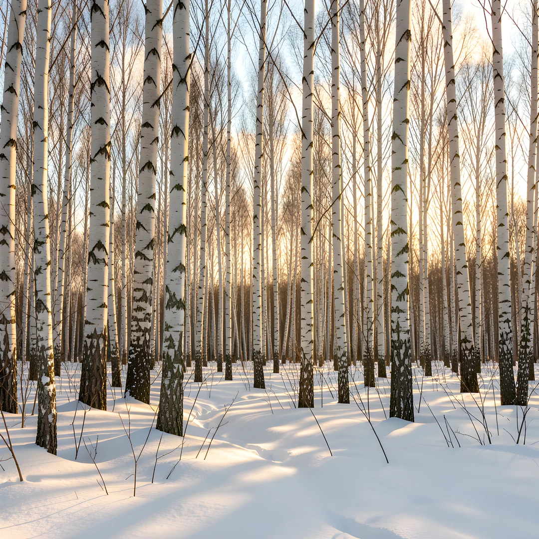 Frozen Birch Landscape