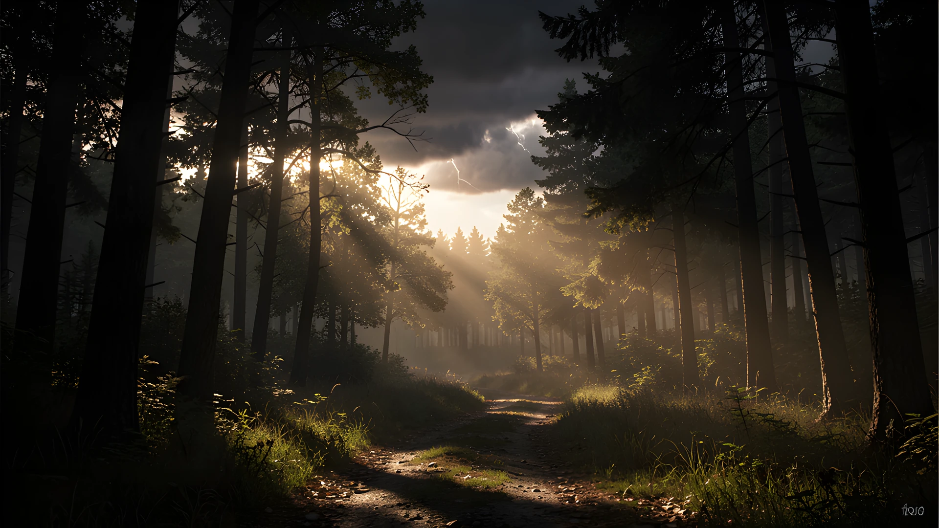 Stormy Forest Path