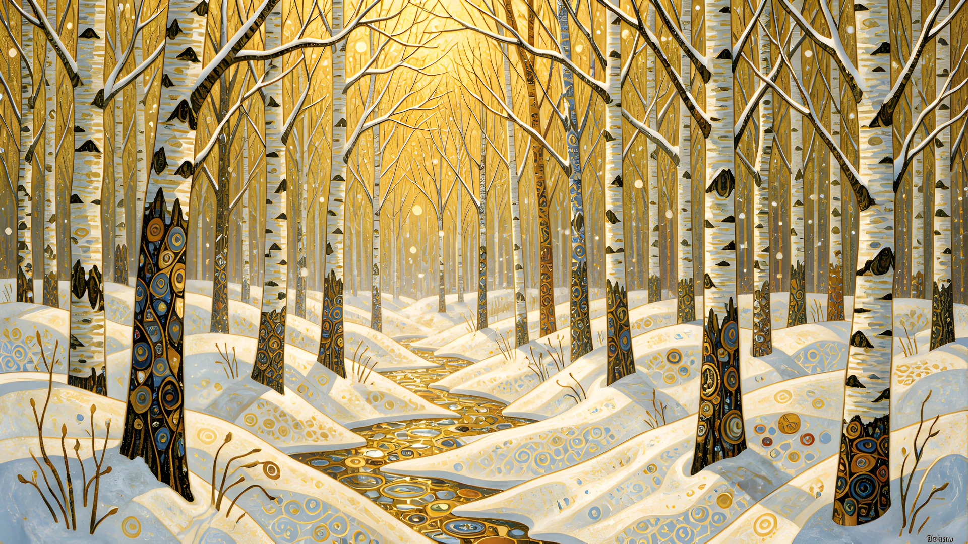 Golden Birch Storm