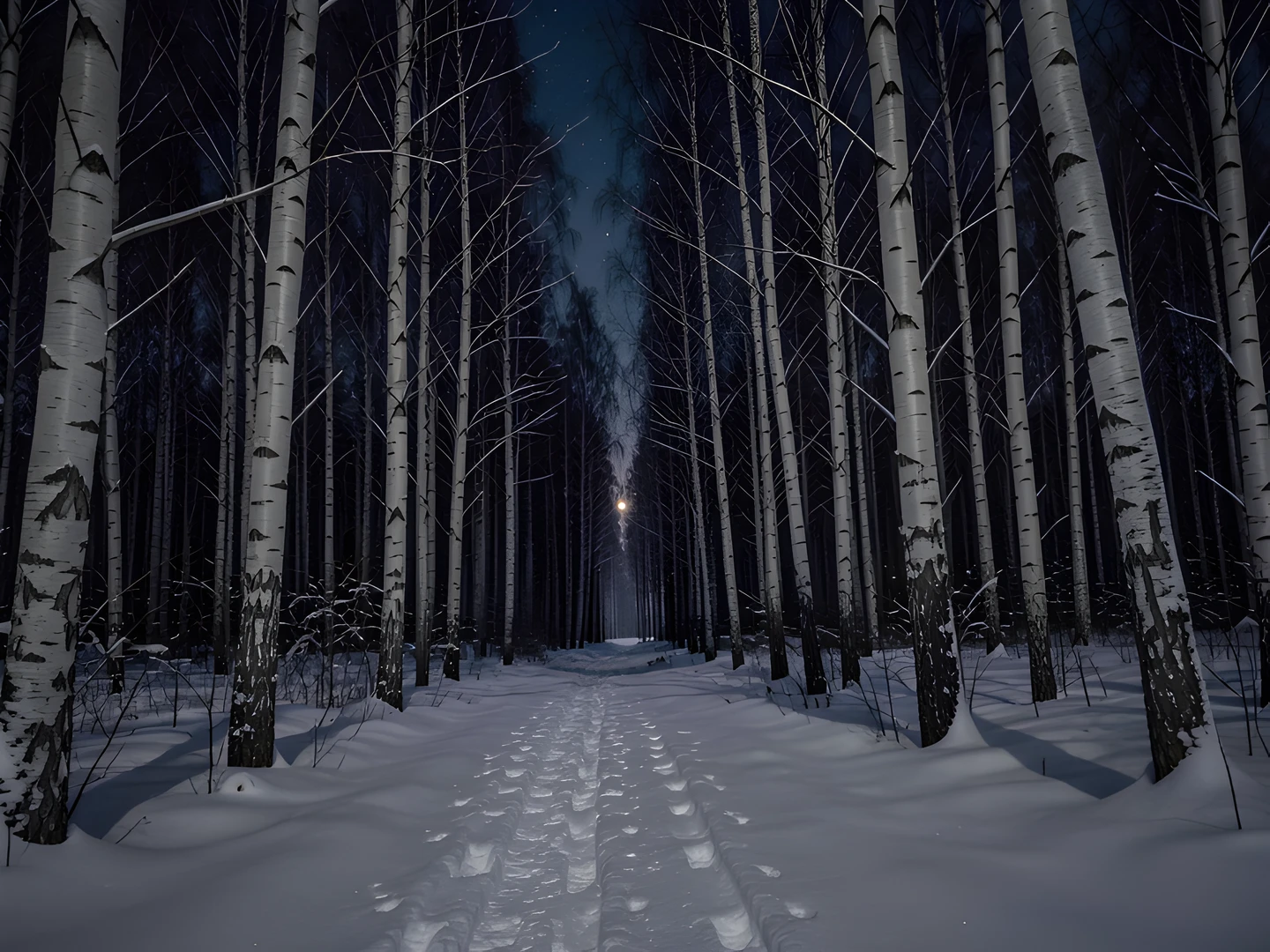 Frozen Birch Woods