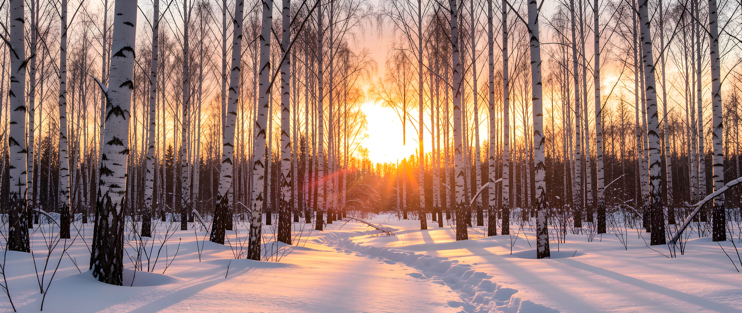 Frozen Birch Dawn