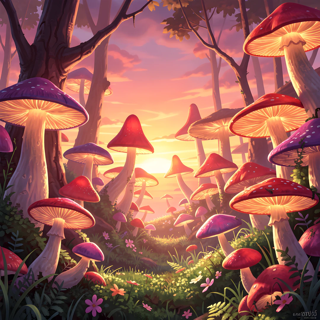 Mushroom Forest Twilight